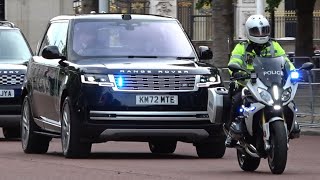 King Charles III amp Prince William Motorcades Return to London ahead of busy weekend escorted by SEG [upl. by Koziarz99]