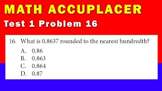 Math Accuplacer  Test 1 Problem 16 [upl. by Arvell42]