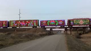 CPKC HOLIDAY TRAIN WEST OF OWATONNA MN DECEMBER 2023 [upl. by Rawdan296]