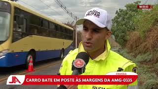 Carro bate em poste às margens da AMG 0335 [upl. by Iliram]