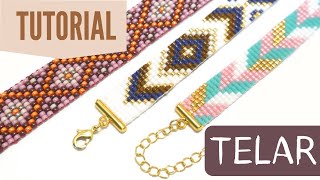 Tutorial Pulsera con Miyuki Delica utilizando el Telar para abalorios [upl. by Assiar]