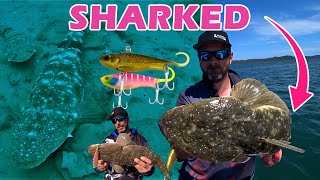 HOW TO CATCH FLATHEAD USING VIBES IN DEEP WATER  MORETON BAY  Harrys Rous amp Rainbow Channels [upl. by Nefets]