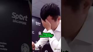 Most Heartbreaking BLUNDER in World Championship 💔 chess gukesh dingliren [upl. by Oyek816]