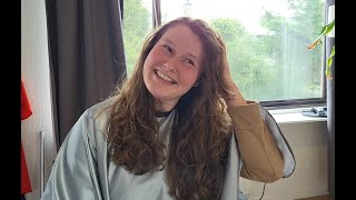 This curly hair meets the chair Haircut amp ASMR headmassage [upl. by Pippa549]