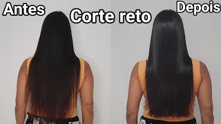 COMO CORTAR O CABELO RETOPASSO A PASSO😍 [upl. by Naitsyrk709]