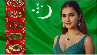 National Anthem of Turkmenistan AI Turkmen Girls Lookbook Civil and Military dress [upl. by Norrag]