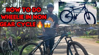 How to do wheelie in nongear cycle😱🤩😰 [upl. by Minna]