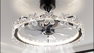 STROLITE “The Flower bedroom ceiling fan” fandelier UnboxingInstallReview [upl. by Attelrak]