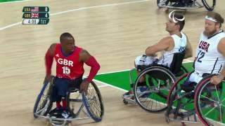 Wheelchair Basketball  USA vs Great Britain  Men’s preliminaries  Rio 2016 Paralympic Games [upl. by Tshombe]