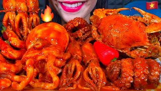 ASMR SPICY SEAFOOD BOIL makanan laut pedas 먹방 MUKBANG MASSIVE Eating Sounds [upl. by Fromma]