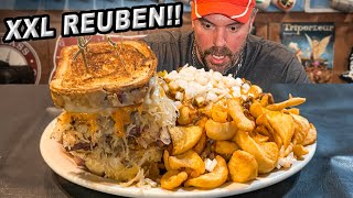 Bildas Massive Corned Beef Reuben Sandwich Challenge w Loaded Chili Cheese Fries [upl. by Eetak]