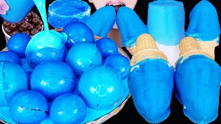 ASMR BLUE FOOD MALTESERS MAGNUM CHOCOLATE ICE CREAM MILK NUTELLA DESSERT MUKBANG 먹방咀嚼音 EATING SOUNDS [upl. by Tyrus132]