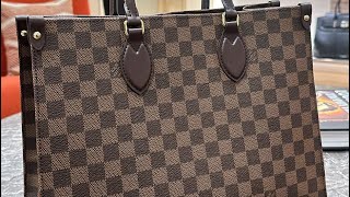 LV OTG TOTE DAMIER EBENE MM MY REACTION TO THE NEW ONTHEGO TOTE 👜  HONEST REVIEW [upl. by Ermanno]