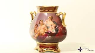 Antique Royal Vienna Porcelain Hand painted Vase 19th C [upl. by Grayce]