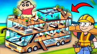 Shinchan Build Luxury Bus House 😱 [upl. by Horace]