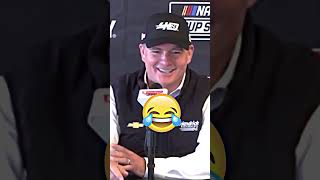 Jeff Gordon cant help but LAUGH at a reporter nascar [upl. by Rawde675]