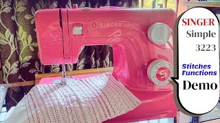 SINGER Simple 3223 sewing machine stitches functions demo singermachine sewingmachine demo [upl. by Narud]