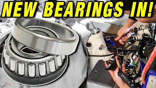 New Headstock Bearings in  Suzuki DRZ400SM [upl. by Aicenav]