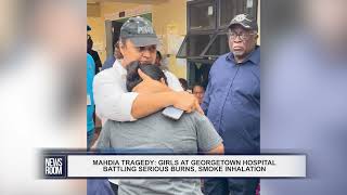 GUYANA NEWS ROOM MAHDIA TRAGEDY GIRLS AT GTOWN HOSPITAL BATTLING SERIOUS BURNS SMOKE INHALATION [upl. by Marmawke]