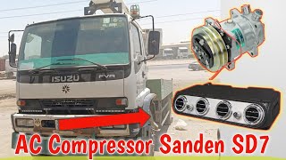 How to Replace AC Compressor Sanden SD7  Air Conditioner Under Dash cleaning amp Repairing [upl. by Aneerbas434]