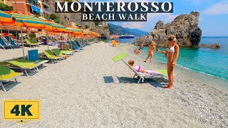 ITALY  CINQUE TERRE MONTEROSSO AL MARE BEACH WALK 2022 4K [upl. by Yednarb]