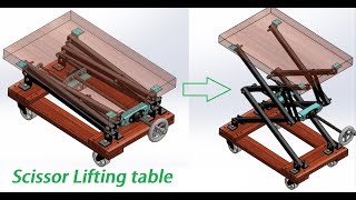 Design and Animation Of Scissor Lifitng Table Mechanical Project [upl. by Paderna]