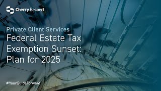 Federal Estate Tax Exemption Sunset Plan for 2025 [upl. by Placidia]