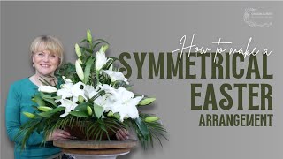 How to Create a Traditional Church Flower Arrangement for Palm Sunday 💐 DIY Design with Lilies [upl. by Alac]