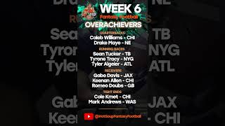 Overachievers from Week 6  Fantasy Football fantasyfootball calebwilliams keenanallen markandr [upl. by Tacklind810]