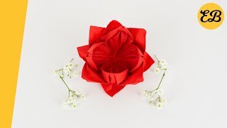 Servietten falten Rose einfach  Servietten Hochzeit  DIY Weihnachten  einfach Origami [upl. by Harbert]