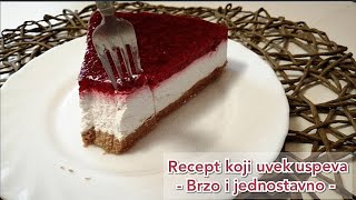 Cheesecake Čizkejk  Recept  detaljnoo za pocetnike  Vocni kolac sa sirom [upl. by French441]