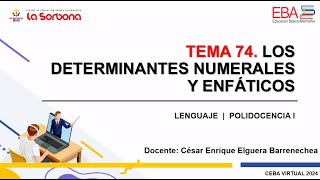 COMUNICACIÓN   T74 Los determinantes numerales y enfáticos [upl. by Kecaj572]