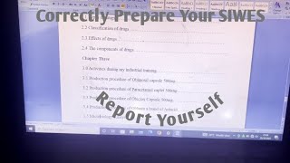 How To Correctly Prepare Your SIWES Report [upl. by Innis]