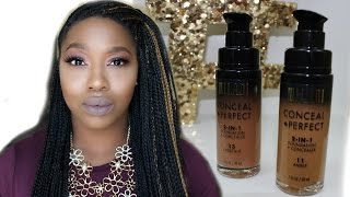 MILANI CONCEAL  PERFECT 2 IN 1 FOUNDATION 11 AMBER  First Impression [upl. by Kus]