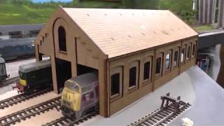 Scale Model Scenery 3 lane engine shed [upl. by Iahc]