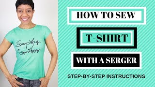 HOW TO SEW A TSHIRT WITH SERGER [upl. by Stander]