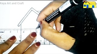 beautiful house drawing tutorial  how to draw a house  house drawing [upl. by Nyliuqcaj90]