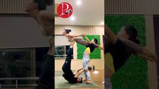 3 People Yoga  Couples Yoga  Partner Yoga  Yoga with Pawan [upl. by Azitram279]