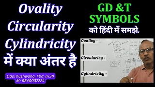 GDampT  Drawing symbols  Ovality  circularity  Cylindricity  roundness [upl. by Laehctim]