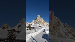 Beautiful Passo Giau in Dolomites dolomiti mountains snow [upl. by Neeneg]