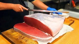 Luxurious sashimi Giant bluefin tuna cuttingTaiwanese Street Food [upl. by Bena695]