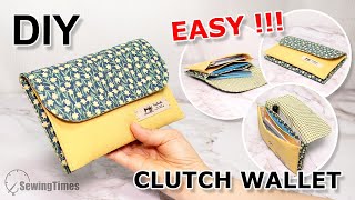 DIY DOUBLE CLUTCH WALLET  Easy Purse Bag Sewing Tutorial sewingtimes [upl. by Smalley52]