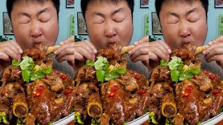 Braised Lamb Bone  ASMR quotbig bitequot MUKBANG [upl. by Ilrebma]