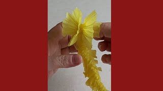 Flor Amarela de Papel Crepom N°01 Yellow Crepe Paper Flower [upl. by Dallis]