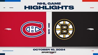 NHL Highlights  Canadiens vs Bruins  October 10 2024 [upl. by Eire]