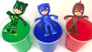 Pj Masks Learn Colors with Colored Water Pj Masks Wrong [upl. by Newo]