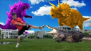 Do Do TV Khủng Long Bạo Chúa Godzilla Đại Chiến Quái Vật Bí Ngô Ngoài Đời Thật P4 [upl. by Chloris]