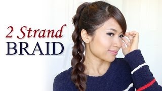 How to 2Strand Braid Ponytail Hair Tutorial  Hairstyles for Long Hair [upl. by Alla]