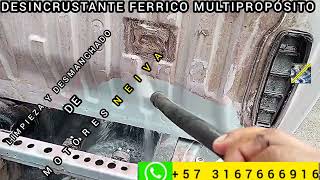 desincrustante ferrico multipropósito para limpieza vehicular WhatsApp 57 316 766 69 16 [upl. by Soutor]