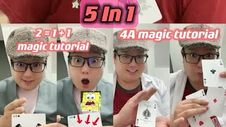 5 In 1 Close Up Card magic Tutorial magic closeupmagic magictutorials cardmagictricks [upl. by Zoellick]